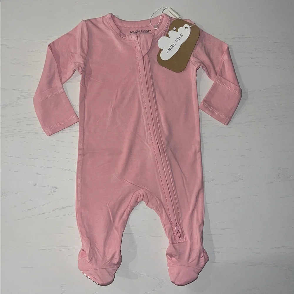 Angel Dear Basics Pink Dolphin Footie Newborn 0-3 3-6 6-9 months